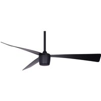 Star Fans 7107 Nicholas 52 inch Matte Black with Black Blades Ceiling Fan, 3-Blade, Remote Control, Modern Fan  thumb