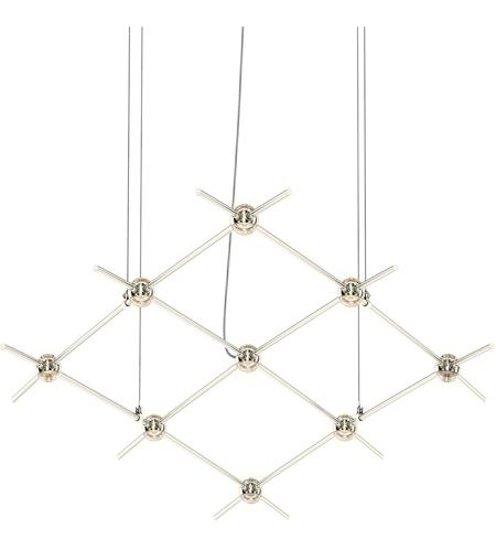 Sonneman 21Q13-RC3312 Constellation LED 67 inch Satin Nickel Pendant Ceiling Light in Clear Faceted
