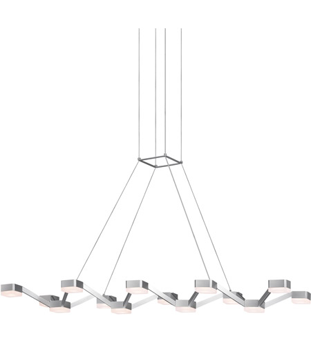 Sonneman 2327.16W Lattice LED 42 inch Bright Satin Aluminum Pendant Ceiling Light