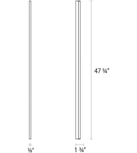 Sonneman Stiletto Lungo LED Wall Bar in Bright Satin Aluminum 2330.16 2330.16_Diagram.jpg