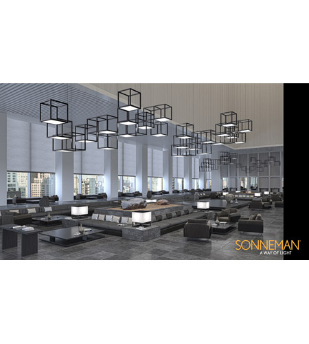 Sonneman 24Z0003K Cubix LED 121 inch Satin Black Pendant Ceiling Light 24Z0003-App.jpg