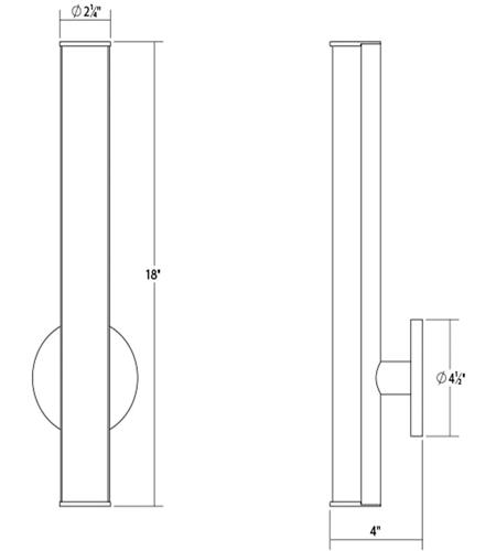 Sonneman 2501.23 Bauhaus Columns LED 2 inch Satin Chrome Wall Bar Wall Light 2501.23_Diagram.jpg