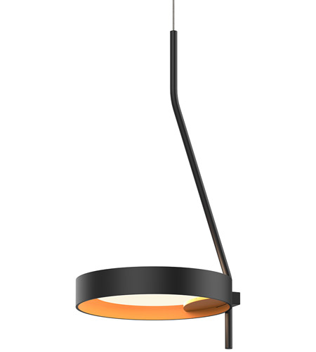 Sonneman 2652.25A Light Guide Ring LED 8 inch Satin Black Pendant Ceiling Light in Apricot