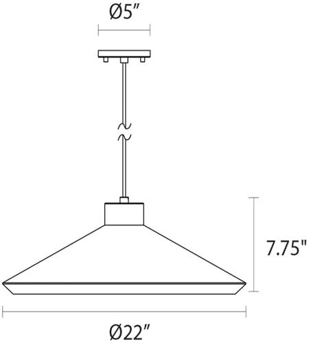 Sonneman 2754.03-G Koma LED 22 inch Satin White Pendant Ceiling Light in GU24 2754.03-G_Diagram.jpg