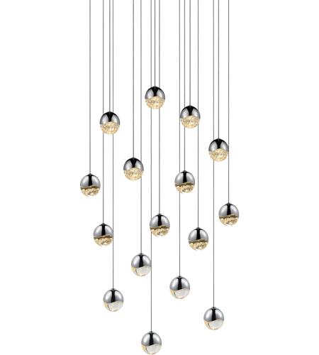 Sonneman 2923.01-SML Grapes LED 23 inch Polished Chrome Cluster Pendant Ceiling Light in Clear Glass Lens photo