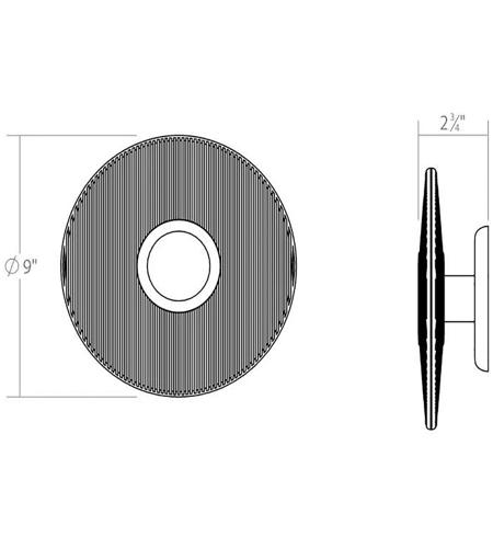 Sonneman 3110.25E Meclisse LED 9 inch Satin Black ADA Sconce Wall Light 3110.25E_Diagram.jpg