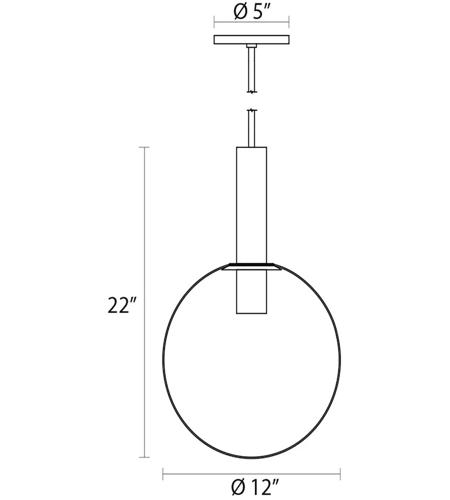 Sonneman 3762.35 Bubbles 1 Light 12 inch Polished Nickel Pendant Ceiling Light 3762.35_Diagram.jpg