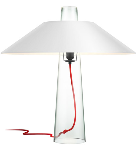 Sonneman 4750.87W Sky 24 inch 60 watt Clear Glass Table Lamp Portable Light in White Opaque Paper 