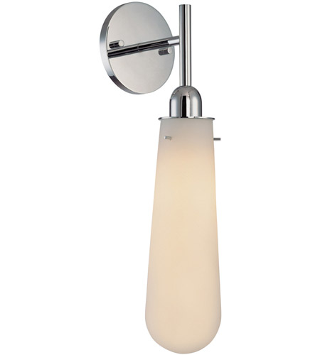 Sonneman 4841.01W Teardrop 1 Light 5 inch Polished Chrome Sconce Wall Light in Etched Glass