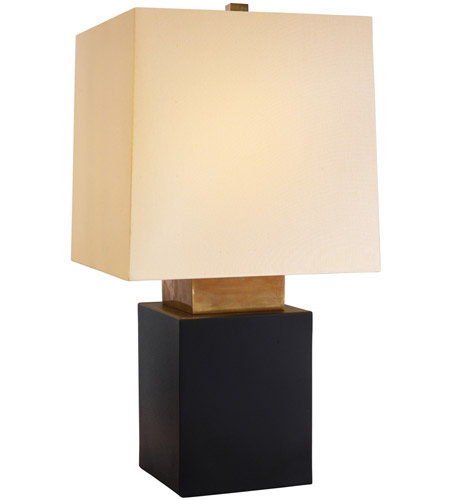 Sonneman Lighting Cubo 1 Light Table Lamp in Natural Brass & Black 6115.43