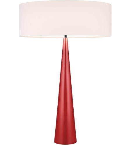 Sonneman 6140.64OL Big Cone 36 inch 100 watt Gloss Red Table Lamp Portable Light in Off-White Linen