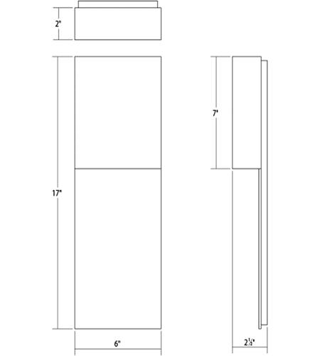 Sonneman 7106.74-WL Flat Box LED 17 inch Textured Gray Indoor-Outdoor Sconce 7106.74-WL_Diagram.jpg