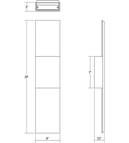 Sonneman 7108.74-WL Flat Box LED 25 inch Textured Gray Indoor-Outdoor Sconce 7108.74-WL_Diagram.jpg