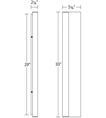 Sonneman 7252.74-WL Radiance LED 30 inch Textured Gray Indoor-Outdoor Sconce, Inside-Out 7252.74-WL_Diagram.jpg