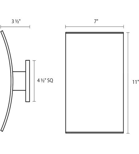 Sonneman 7260.72-WL Curved Shield LED 11 inch Textured Bronze Indoor-Outdoor Sconce, Inside-Out 7260.72-WL_Diagram.jpg