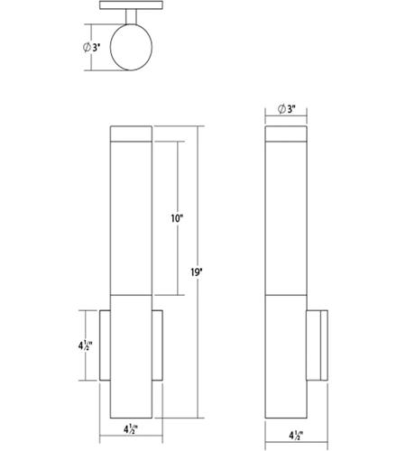 Sonneman 7370.72-WL Round Column LED 19 inch Textured Bronze Indoor-Outdoor Sconce 7370.72-WL_Diagram.jpg