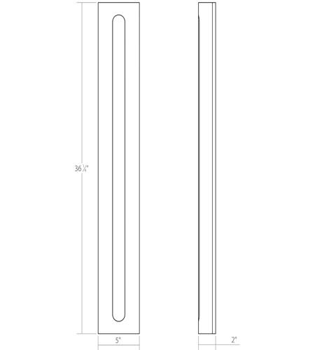 Sonneman 7444.98-WL Porta LED 5 inch Textured White ADA Sconce Wall Light 7444.98-WL_Diagram.jpg