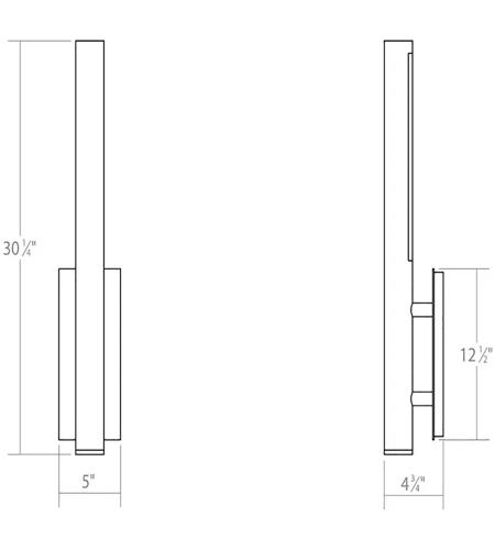 Sonneman 7480.74-WL Flue LED 5 inch Textured Gray Sconce Wall Light 7480.74-WL_Diagram.jpg