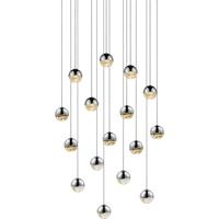 Sonneman 2923.01-SML Grapes LED 23 inch Polished Chrome Cluster Pendant Ceiling Light in Clear Glass Lens photo thumbnail