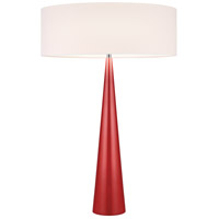 Sonneman 6140.64OL Big Cone 36 inch 100 watt Gloss Red Table Lamp Portable Light in Off-White Linen photo thumbnail