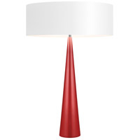 Sonneman 6140.64W Big Cone 36 inch 100 watt Gloss Red Table Lamp Portable Light in White Opaque Paper photo thumbnail