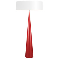 Sonneman 6141.64W Big Cone 68 inch 100 watt Gloss Red Floor Lamp Portable Light in White Opaque Paper thumb