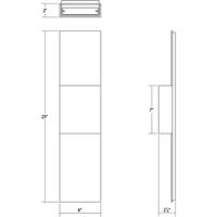 Sonneman 7108.74-WL Flat Box LED 25 inch Textured Gray Indoor-Outdoor Sconce 7108.74-WL_Diagram.jpg thumb