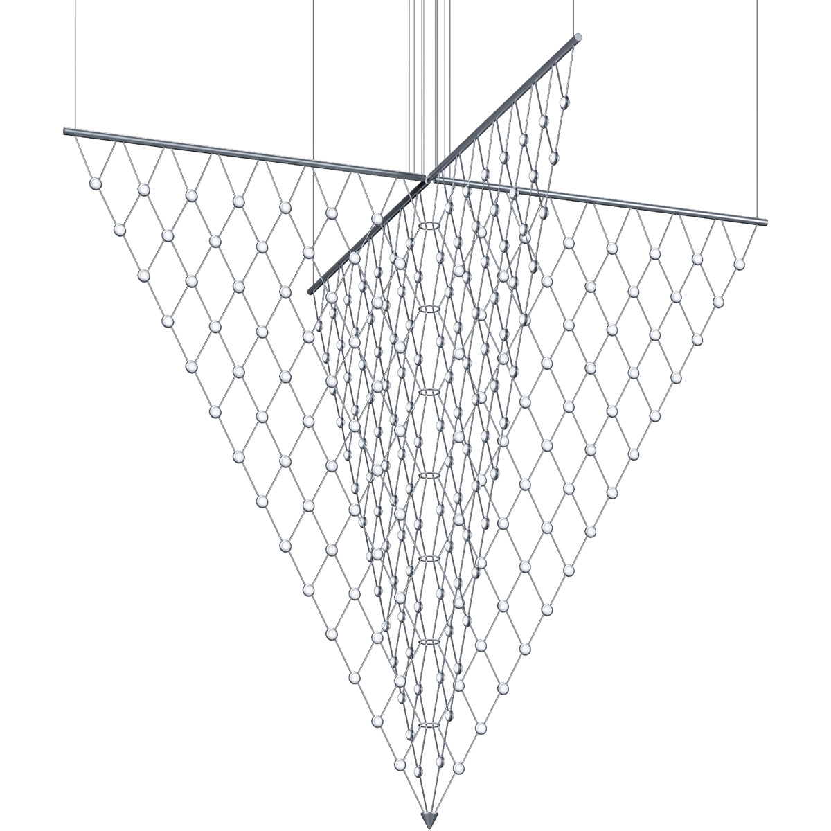 Sonneman 1885.16C Constellation Galaxy Matrix LED 109.25 inch Bright Satin Aluminum Pendant Ceiling Light