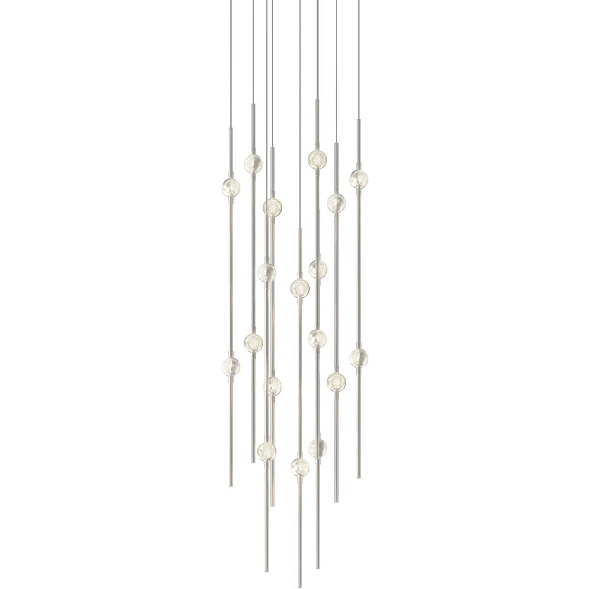 Sonneman 2012.13C-27 Constellation Aries LED 11.5 inch Satin Nickel Pendant Ceiling Light in 2700K, Clear Faceted Acrylic, 10 FT. Cord