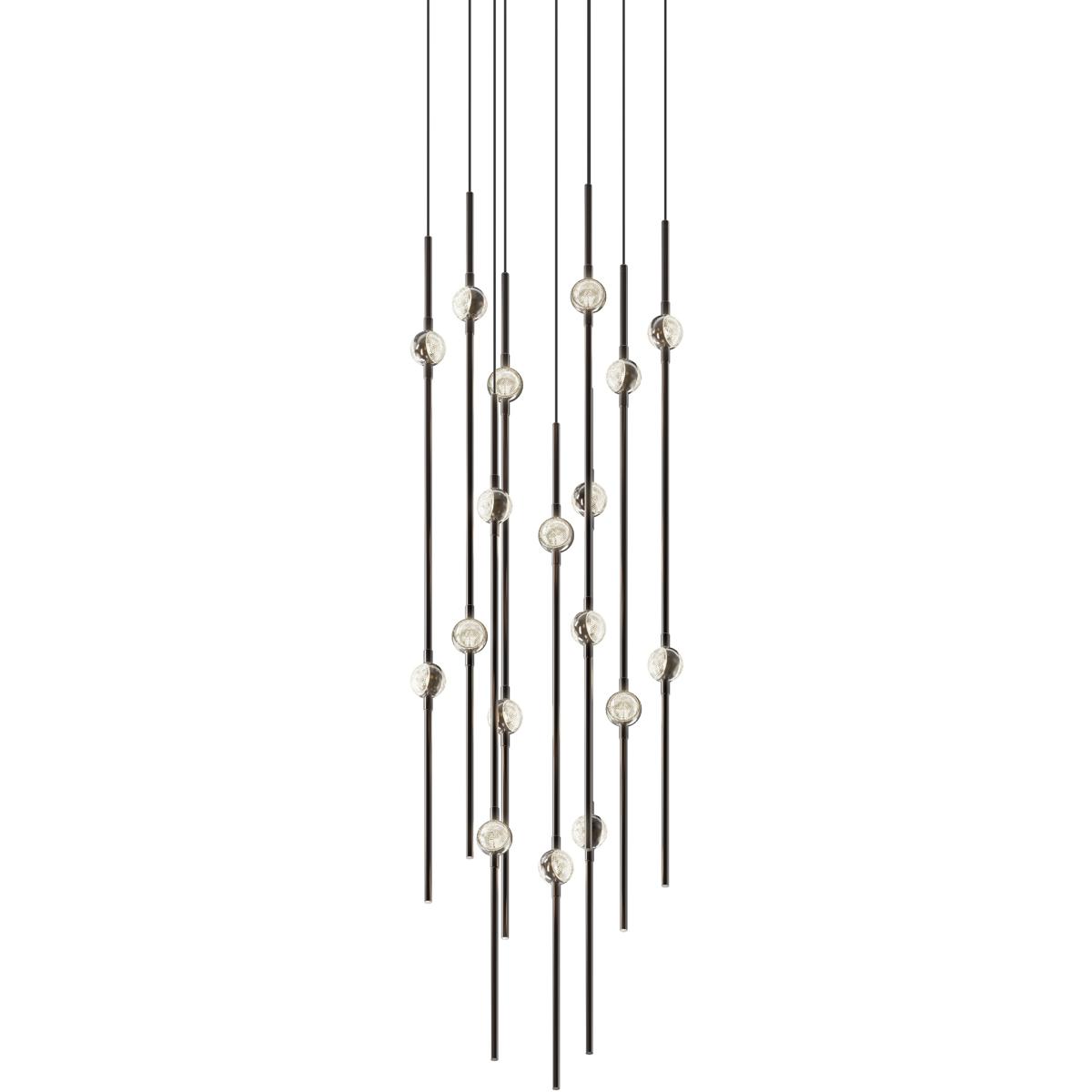 Sonneman 2012.33C-J20 Constellation Aries LED 11.5 inch Espresso Black Pendant Ceiling Light in 3000K, 20 ft. Cord, Clear Faceted Acrylic