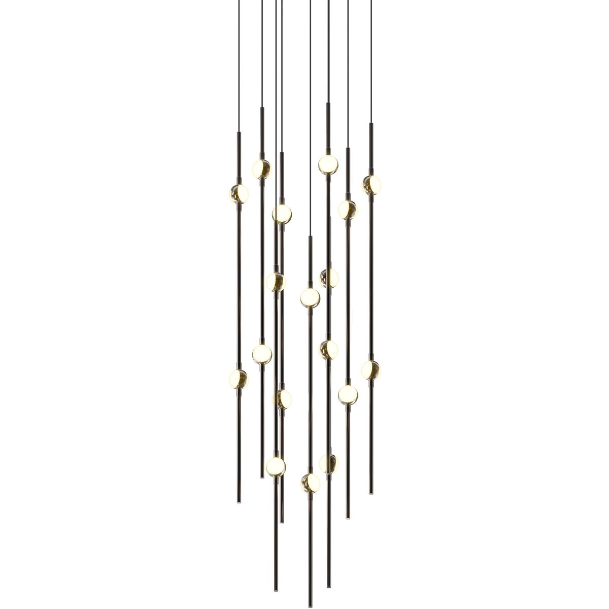 Sonneman 2012.33W-J20 Constellation Aries LED 11.5 inch Espresso Black Pendant Ceiling Light in 3000K, 20 ft. Cord, White Optical Acrylic