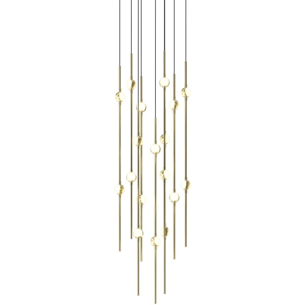 Sonneman 2012.38W-27-J20 Constellation Aries LED 11.5 inch Satin Brass Pendant Ceiling Light in 2700K, 20 ft. Cord, White Optical Acrylic