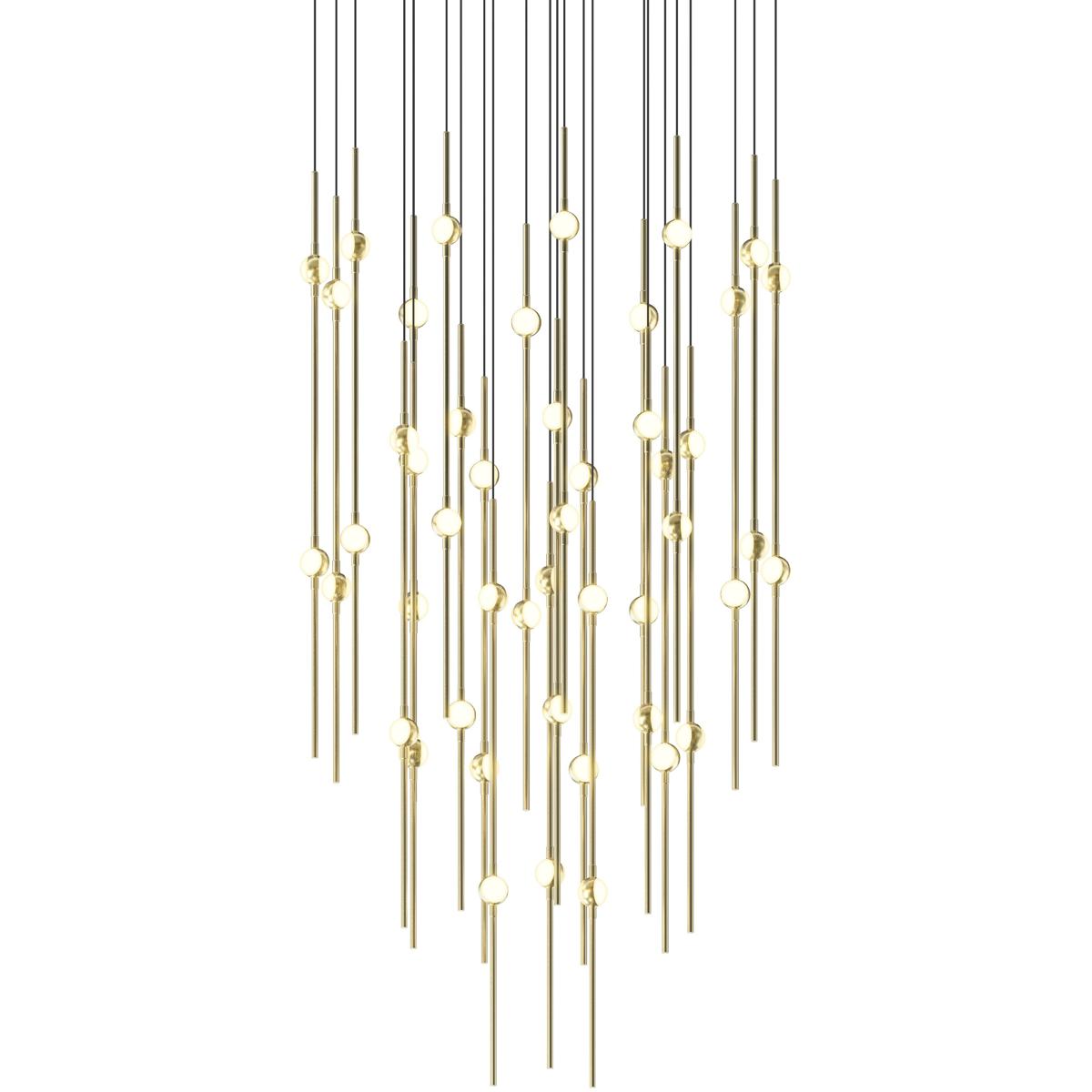 Sonneman 2014.38W Constellation Aries LED 24.75 inch Satin Brass Pendant Ceiling Light in 3000K, White Optical Acrylic, 10 FT. Cord