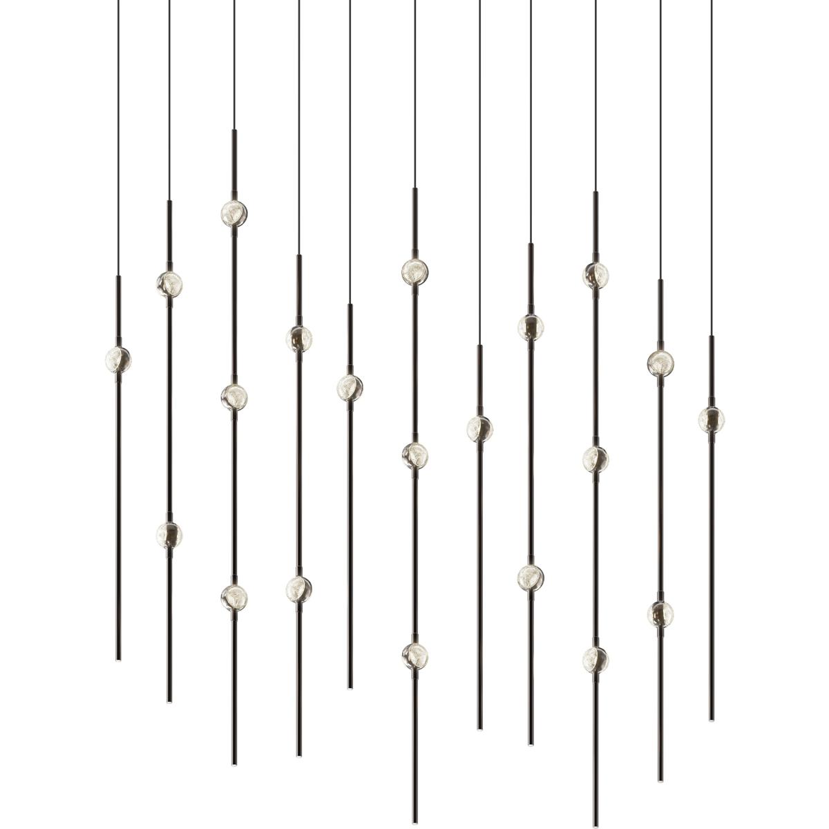 Sonneman 2016.33C-22-J20 Constellation Aries LED 35.5 inch Espresso Black Pendant Ceiling Light in 20 ft. Cord, 2200K, Clear Faceted Acrylic