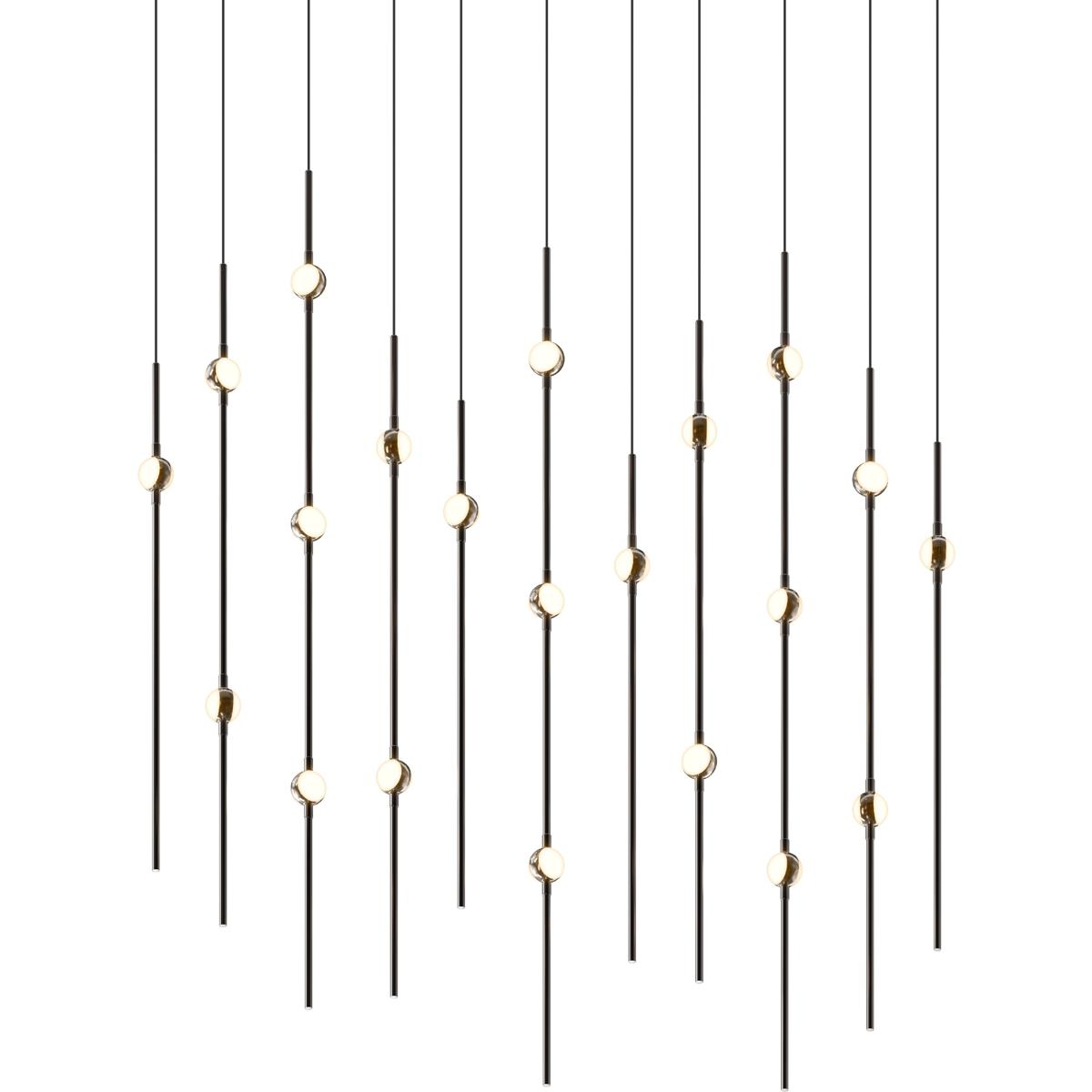 Sonneman 2016.33W-22-J20 Constellation Aries LED 35.5 inch Espresso Black Pendant Ceiling Light in 20 ft. Cord, 2200K, White Optical Acrylic