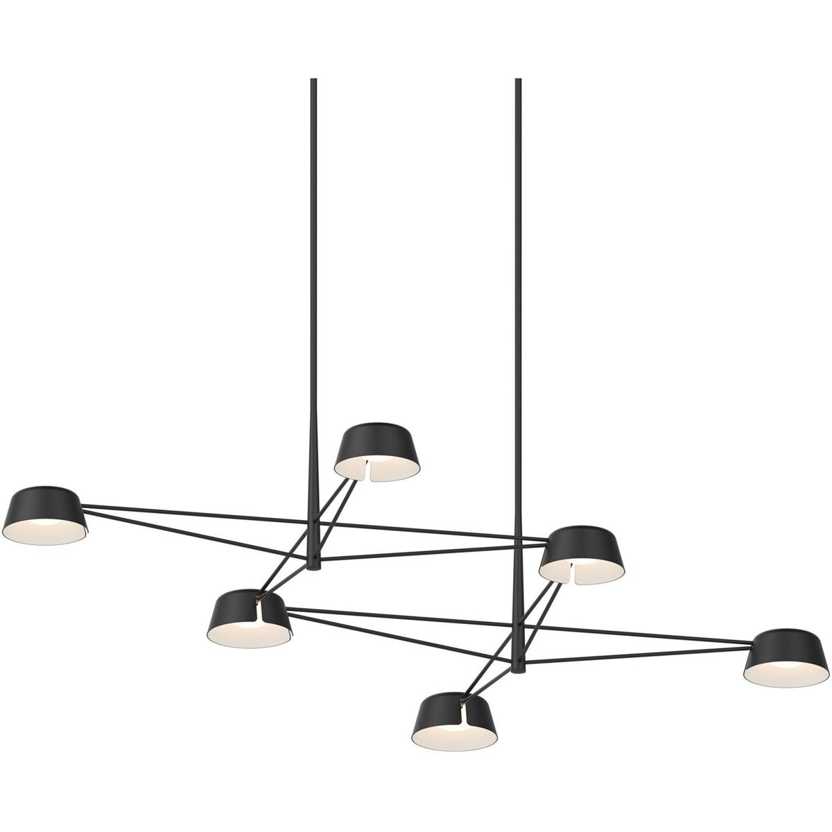 Sonneman 2036.25 Ray LED 67.75 inch Satin Black Chandelier Ceiling Light