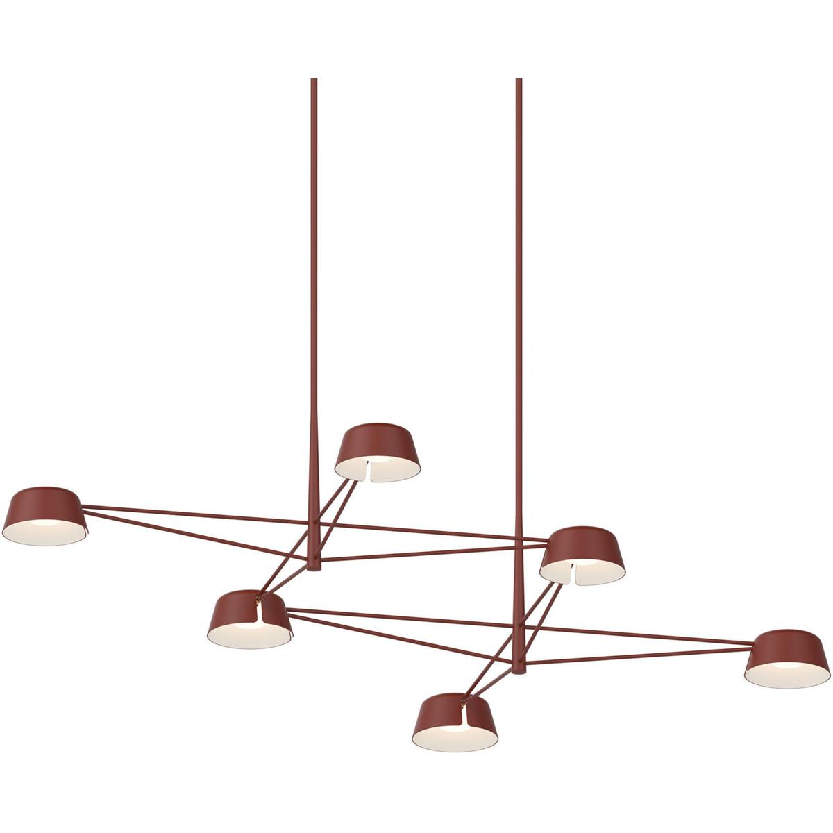 Sonneman 2036.73 Ray LED 67.75 inch Oxide Red Chandelier Ceiling Light