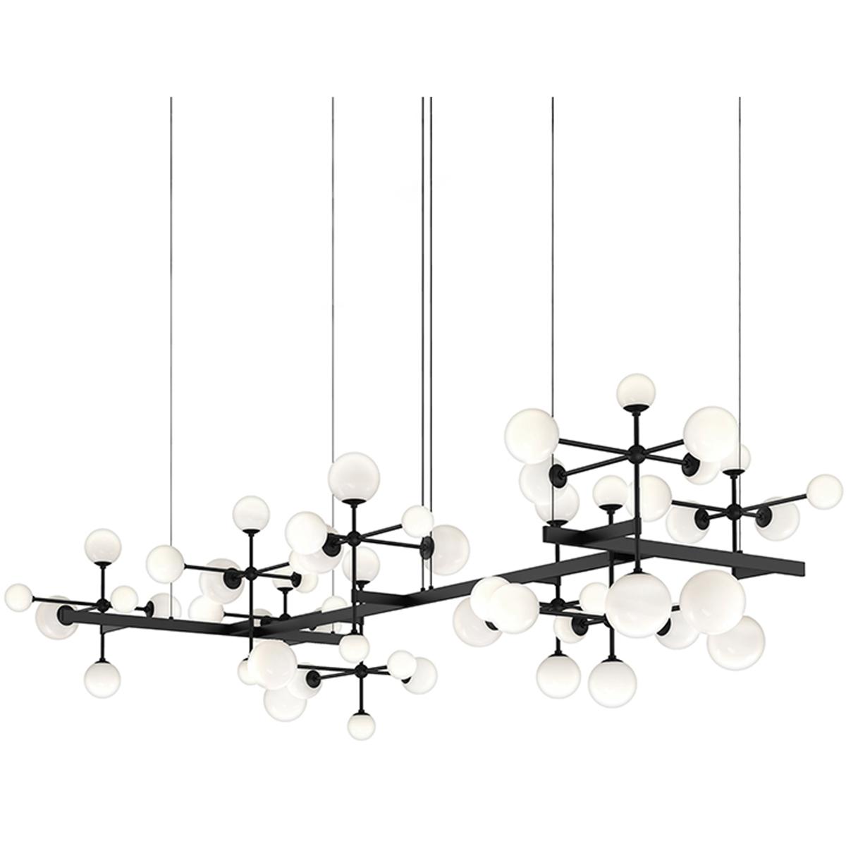 Sonneman 2067.25 Nebula LED 95.5 inch Satin Black Chandelier Ceiling Light in Standard Suspension