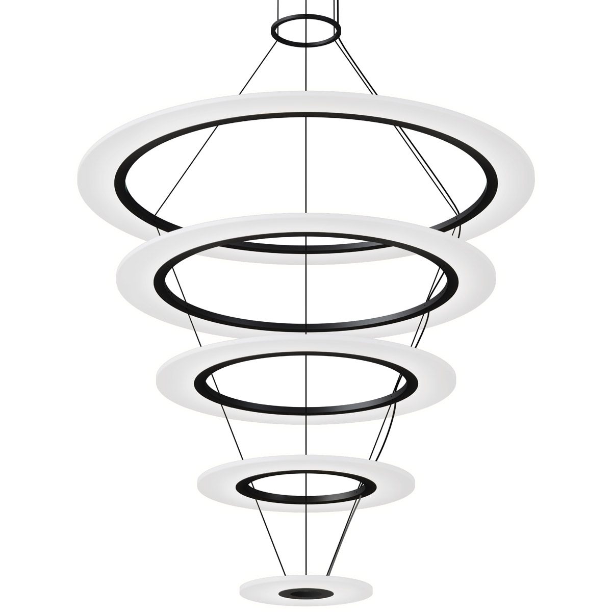 Sonneman 2078.25 Arctic Rings LED 37.25 inch Satin Black Ring Pendant Ceiling Light