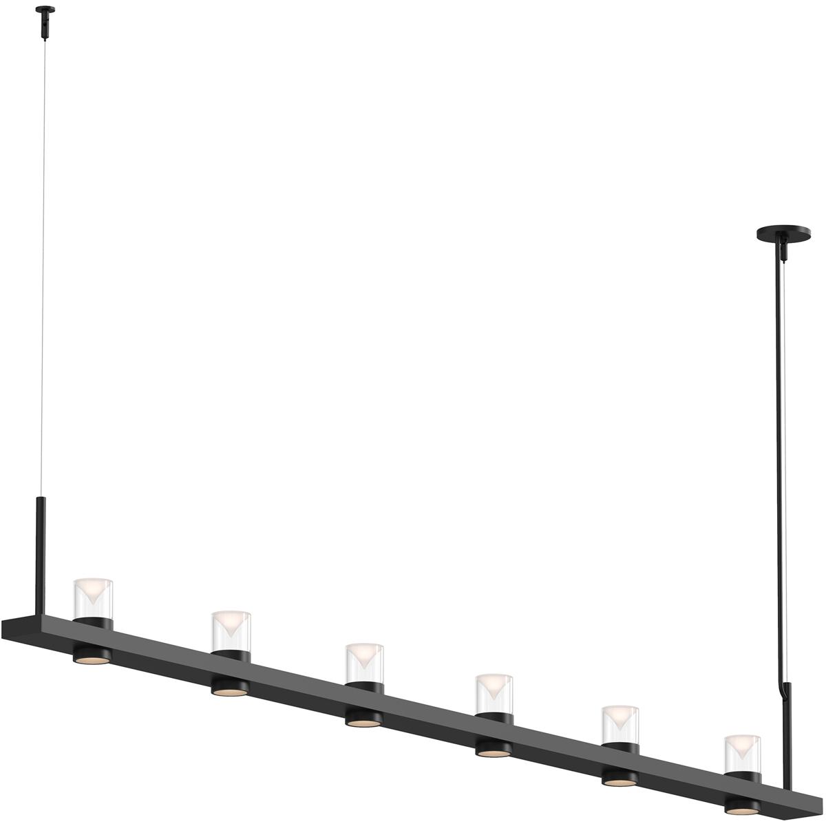 Sonneman 20QKL08B Intervals LED 96.25 inch Satin Black Pendant Ceiling Light