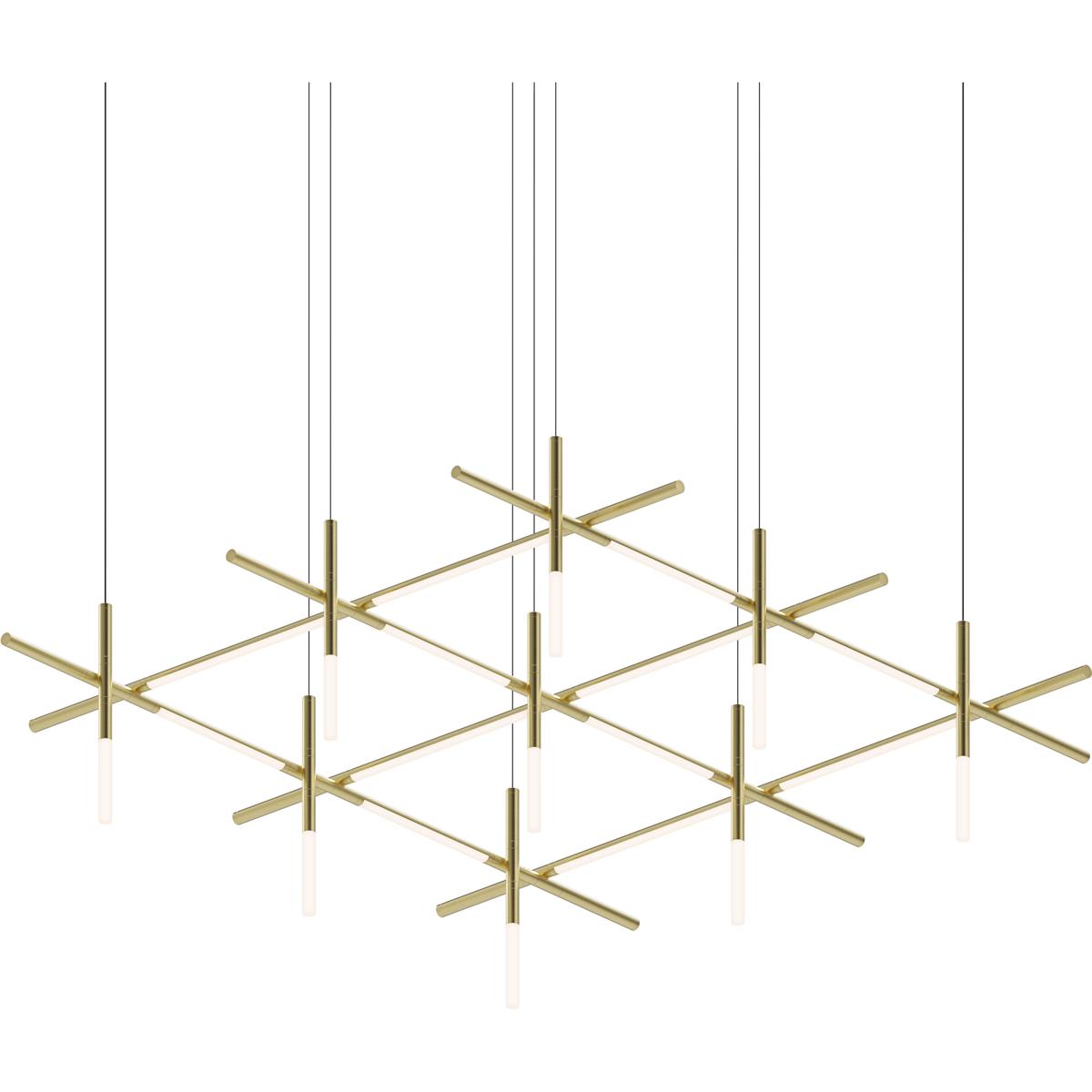 Sonneman 2105.14 Labyrinth LED 74.25 inch Brass Chandelier Ceiling Light