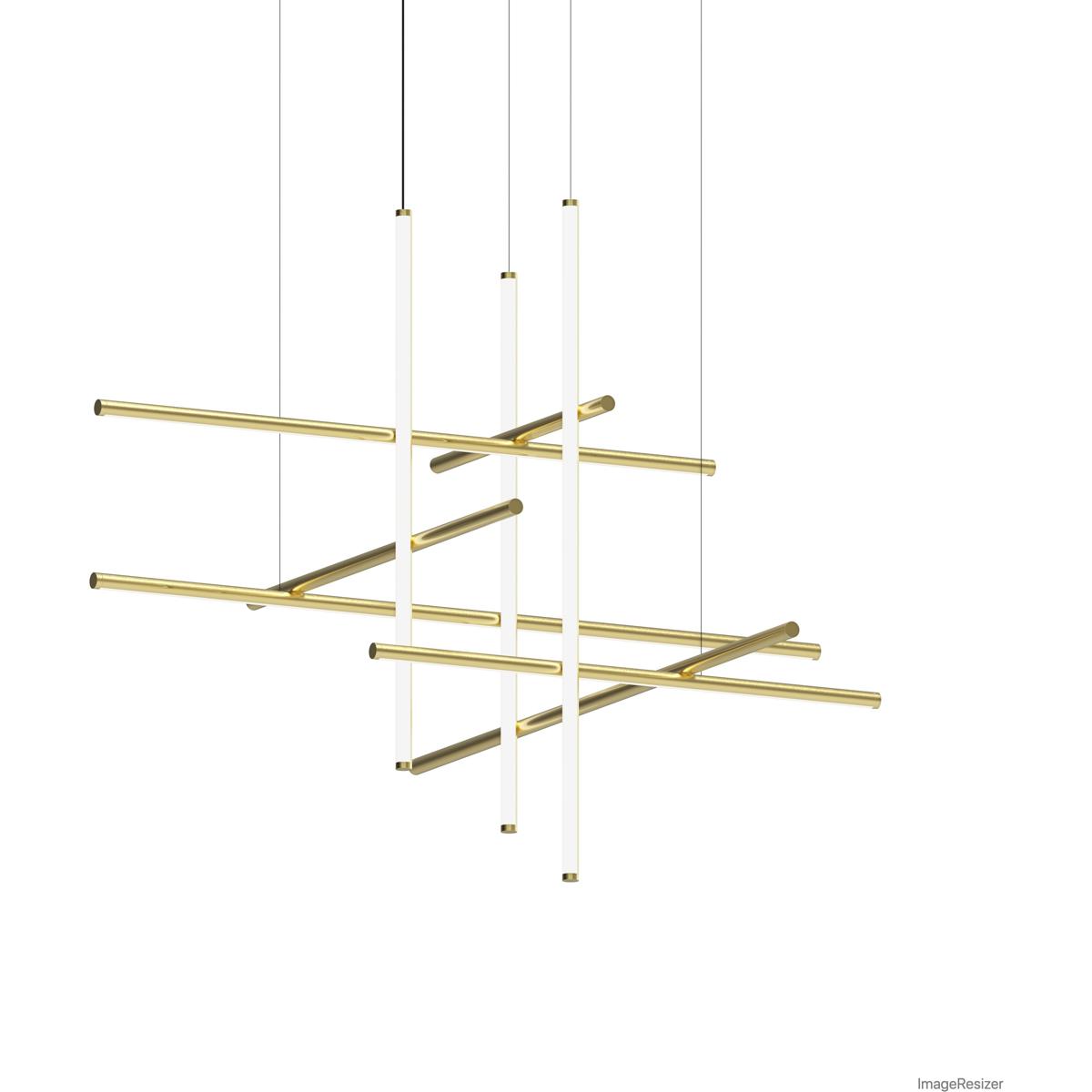 Sonneman 2106.14 Labyrinth LED 61 inch Brass Chandelier Ceiling Light