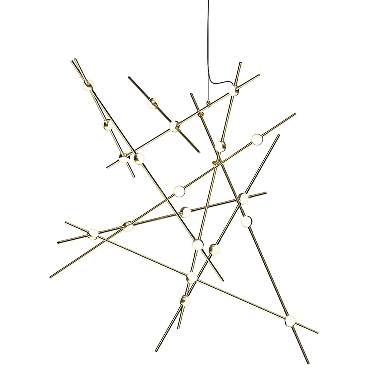 Sonneman 2152.38W-27 Constellation Aquila Major LED 37.25 inch Satin Brass Chandelier Ceiling Light in 2700K, White Optical Acrylic, 10 FT. Cord