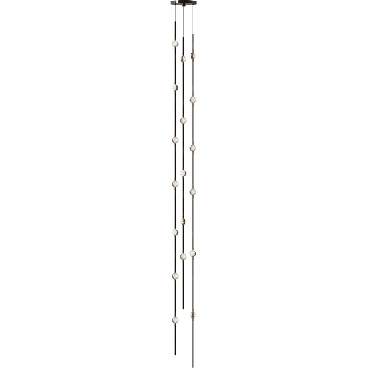 Sonneman 2161.33C-T-27 Constellation Andromeda LED 6 inch Espresso Black Chandelier Ceiling Light in Tall, 2700K, Clear Faceted Acrylic, 10 FT. Cord