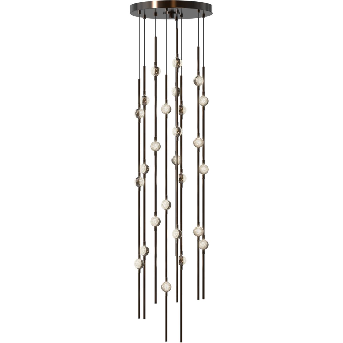 Sonneman 2162.33C-S Constellation Andromeda LED 12 inch Espresso Black Chandelier Ceiling Light in Short, 3000K, Clear Faceted Acrylic, 10 FT. Cord