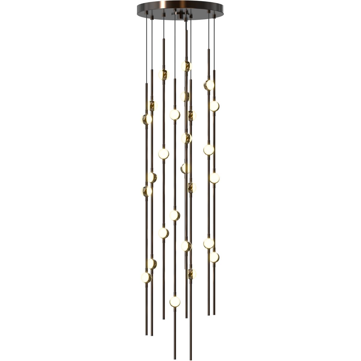 Sonneman 2162.33W-S-J20 Constellation Andromeda LED 12 inch Espresso Black Chandelier Ceiling Light in Short, 3000K, 20 ft. Cord, White Optical Acryli