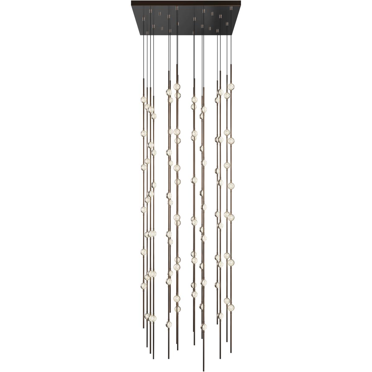 Sonneman 2165.33C-22-J20 Constellation Andromeda LED 21.5 inch Espresso Black Chandelier Ceiling Light in 20 ft. Cord, 2200K, Clear Faceted Acrylic