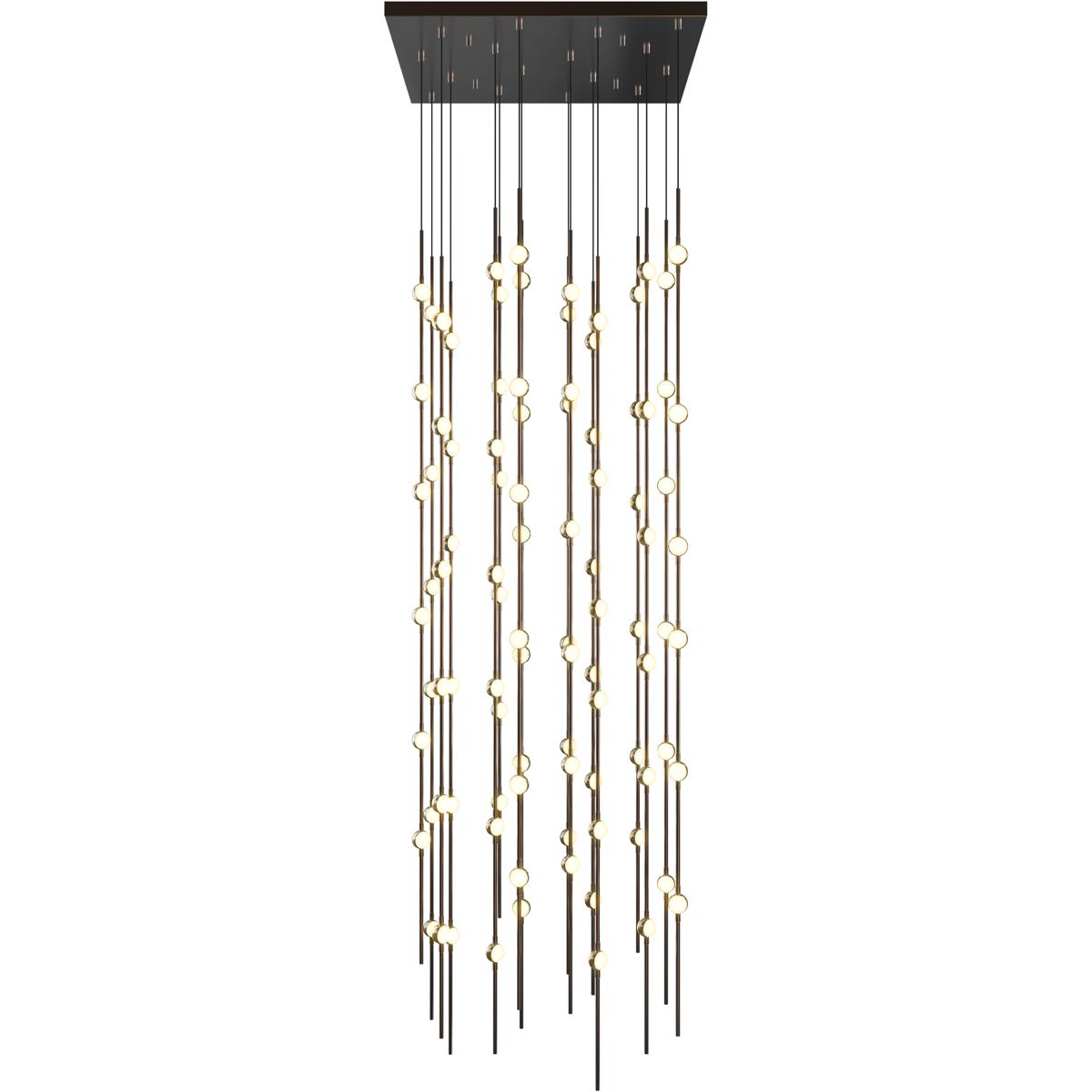 Sonneman 2165.33W-22-J20 Constellation Andromeda LED 21.5 inch Espresso Black Chandelier Ceiling Light in 20 ft. Cord, 2200K, White Optical Acrylic