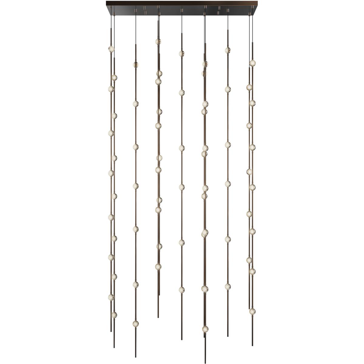 Sonneman 2166.33C-22-J20 Constellation Andromeda LED 35.5 inch Espresso Black Chandelier Ceiling Light in 20 ft. Cord, 2200K, Clear Faceted Acrylic