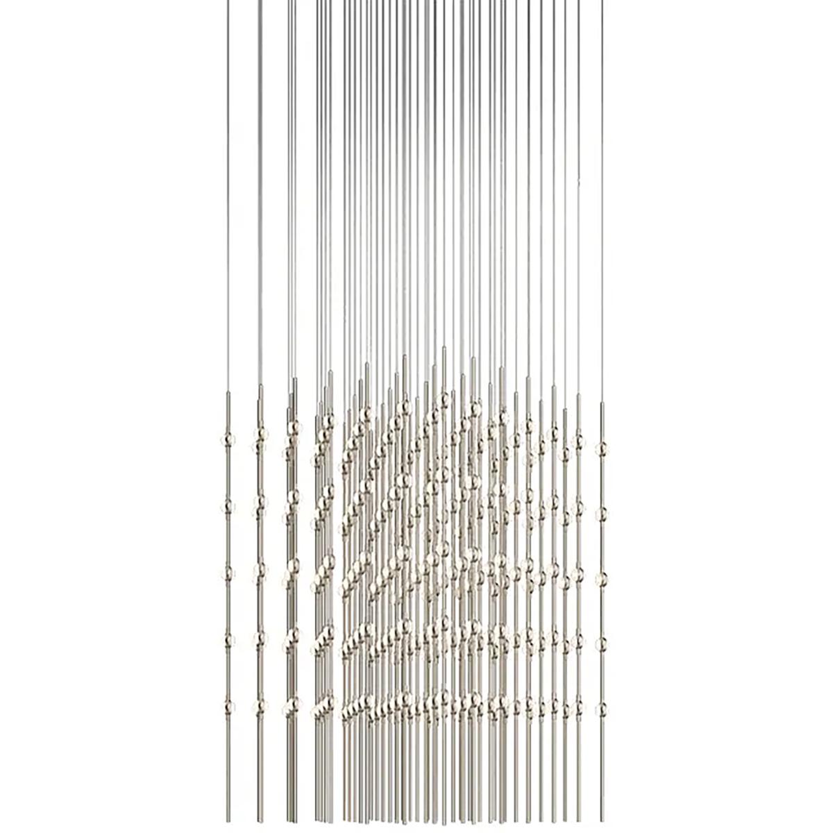 Sonneman 2169.13C-27 Constellation Cosmic Cube LED 30 inch Satin Nickel Chandelier Ceiling Light in 2700K, Clear Faceted Acrylic, 10 FT. Cord